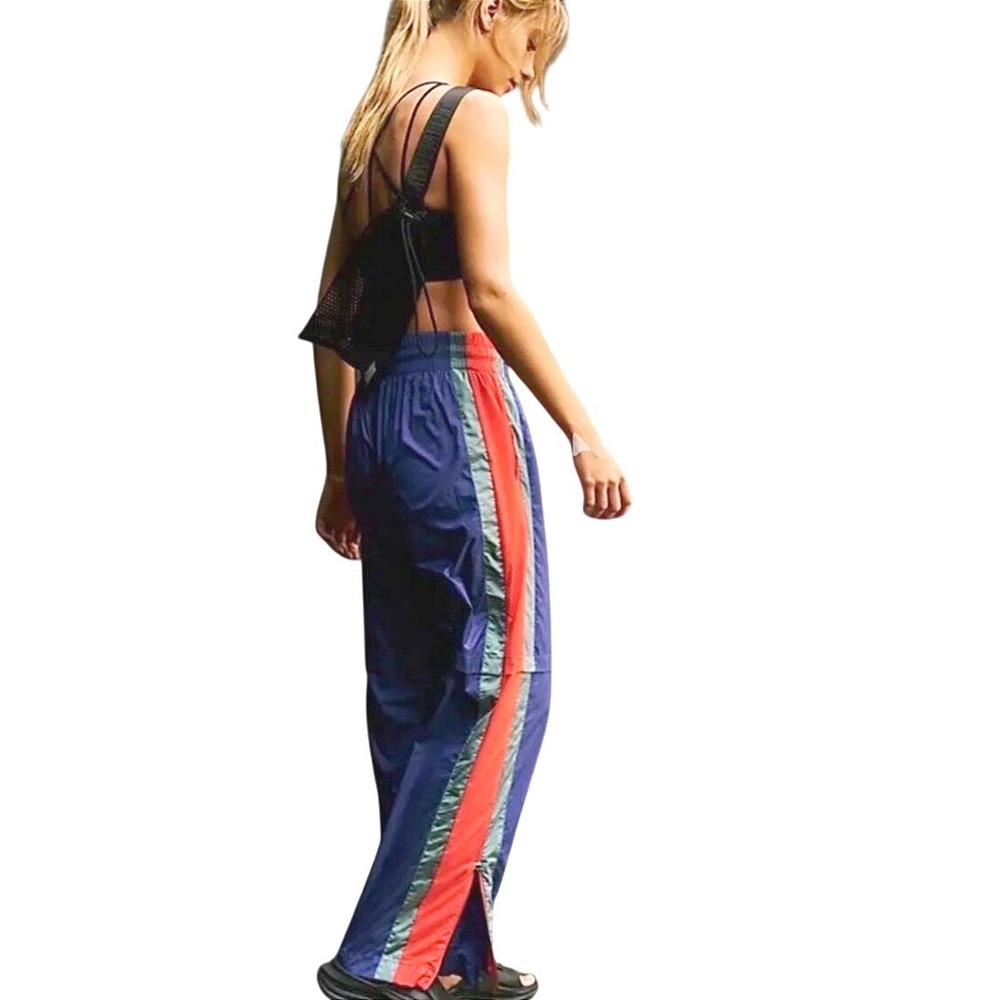 Free People Movement End Zone Pants Indigo Combo Track Pants Relaxed Large